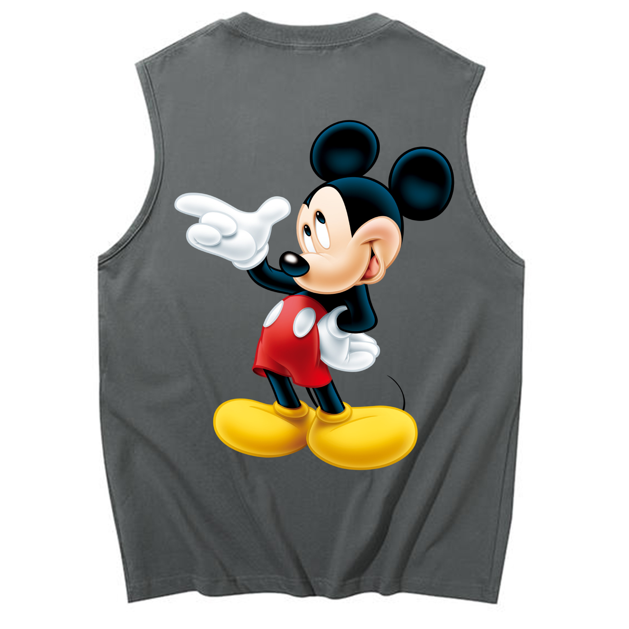 ミッキーマウス Mickey Mouse コットン100％タンクトップ（背面プリント）